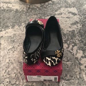 Tory Burch Leopard Print Calf-hair Flat